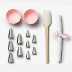 Cupcake Set im Aufbewahrungsbuch 17-teilig – Backzubehör für Muffins & Cupcakes