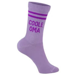 Damensocken COOLE OMA Gr. 36-39 lila Socken mit Schriftzug für coole Omas