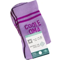 Damensocken COOLE OMA Gr. 36-39 lila Socken mit Schriftzug für coole Omas