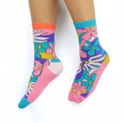 Damensocken mit Blumenmotiv - bunte Socken FAITH Gr. 37-42