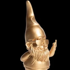 Dekofigur Zwerg gold mit Stinkefinger & Sonnenbrille 12 cm