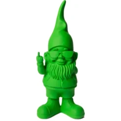 Dekofigur Zwerg grün mit Stinkefinger & Sonnenbrille 12 cm
