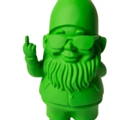 Dekofigur Zwerg grün mit Stinkefinger & Sonnenbrille 12 cm