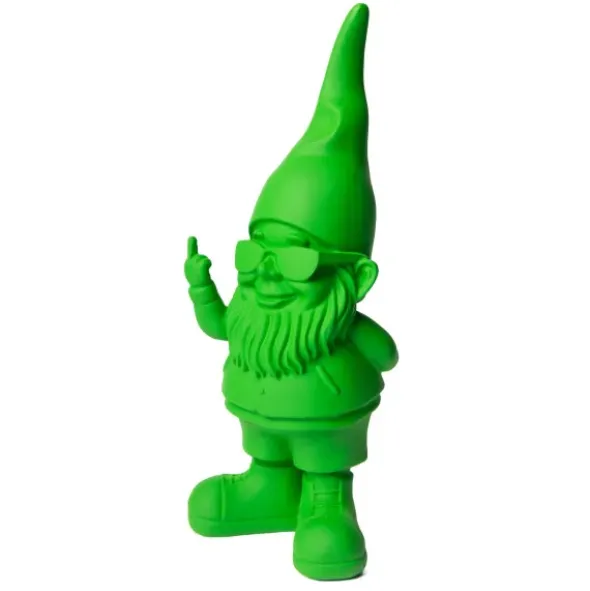 Dekofigur Zwerg grün mit Stinkefinger & Sonnenbrille 12 cm