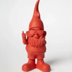 Dekofigur Zwerg rot mit Stinkefinger & Sonnenbrille 12 cm