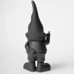 Dekofigur Zwerg schwarz mit Stinkefinger & Sonnenbrille 12 cm