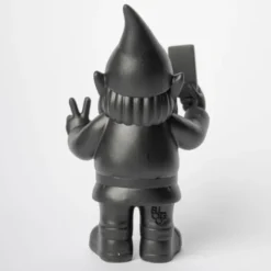 Dekofigur Zwerg Selfie mit Smartphone & Peace-Zeichen 12 cm schwarz