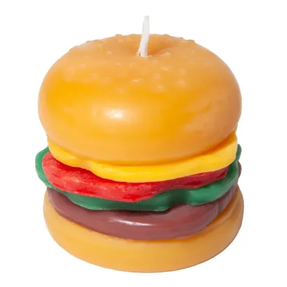 Dekokerze Burger-Optik – witzige 3D Kerze im Hamburger Design