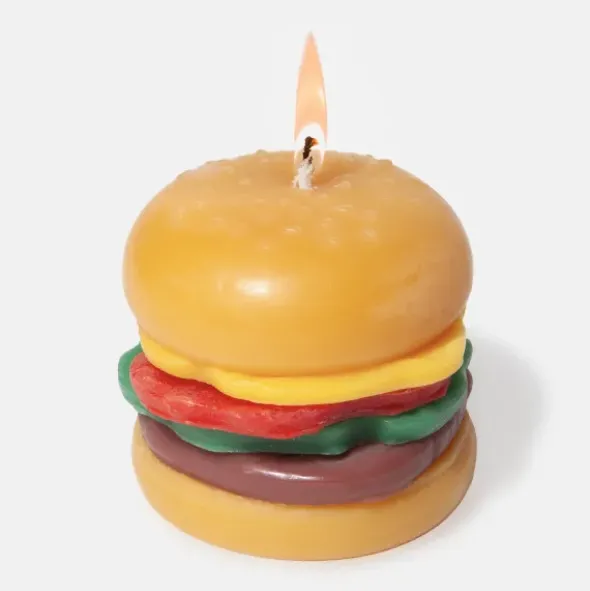 Dekokerze Burger-Optik – witzige 3D Kerze im Hamburger Design