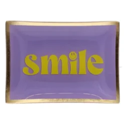 Dekoteller für Schmuck & Schlüssel "Smile" – eckiger Glasteller