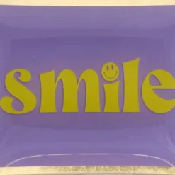 Dekoteller für Schmuck & Schlüssel "Smile" – eckiger Glasteller