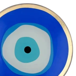 Dekoteller für Schmuck & Schlüssel Blaues Auge – runder Glasteller