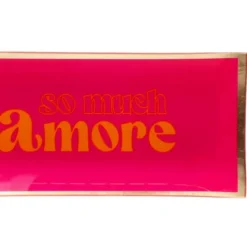 Dekoteller für Schmuck & Schlüssel "so much amore" – eckiger Glasteller