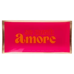 Dekoteller für Schmuck & Schlüssel "so much amore" – eckiger Glasteller