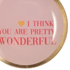 Dekoteller für Schmuck & Schlüssel "I think you are pretty wonderful" – runder Glasteller