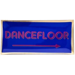 Dekoteller für Schmuck & Schlüssel "Dancefloor" – eckiger Glasteller in blau