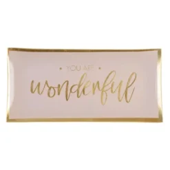 Dekoteller für Schmuck & Schlüssel "you are wonderful" – eckiger Glasteller
