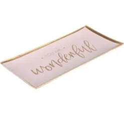 Dekoteller für Schmuck & Schlüssel "you are wonderful" – eckiger Glasteller