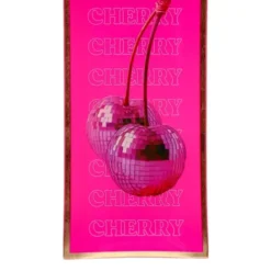 Dekoteller für Schmuck und Schlüssel Kirsche – eckige Glasteller, pink