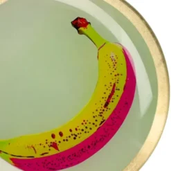 Dekoteller für Scmuck & Schlüssel mit Bananenmotiv – runder Glasteller