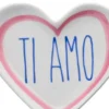 Dekoteller Herz "TI AMO"– Porzellan Ablageschale für Schmuck & Schlüssel