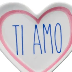Dekoteller Herz "TI AMO"– Porzellan Ablageschale für Schmuck & Schlüssel
