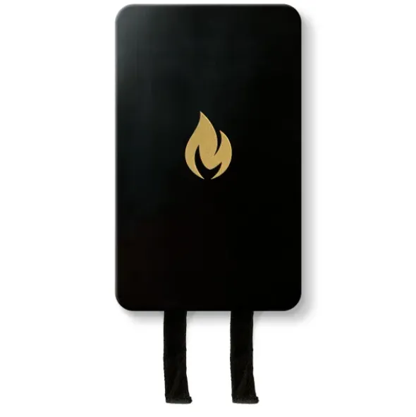 Design Löschdecke in Metalldose - Wandhalterung, schwarz/gold