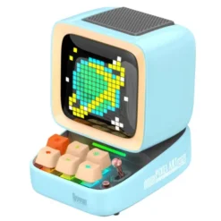 DitooPro - LED Lautsprecher, Game-Konsole, Wecker, Pixel Art, Radio - blau