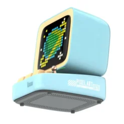 DitooPro - LED Lautsprecher, Game-Konsole, Wecker, Pixel Art, Radio - blau
