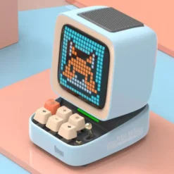 DitooPro - LED Lautsprecher, Game-Konsole, Wecker, Pixel Art, Radio - blau