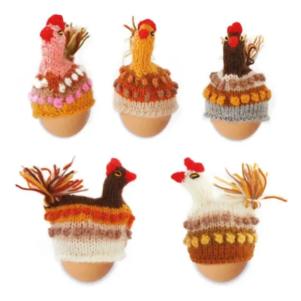 Eierwärmer HUHN gestrickt - braune Naturtöne (handmade)