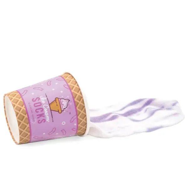 Eiscreme Socken Blueberry Ripple – Socken in Eisbecher Verpackung