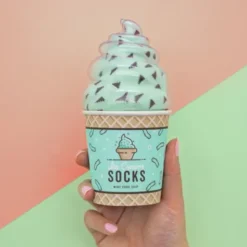 Eiscreme Socken Minze – Socken in Eisbecher Verpackung