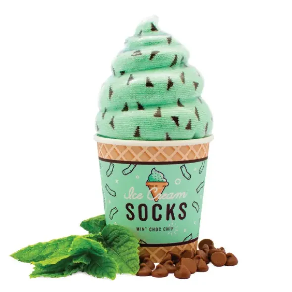 Eiscreme Socken Minze – Socken in Eisbecher Verpackung