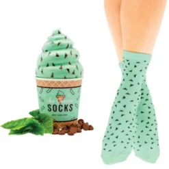Eiscreme Socken Minze – Socken in Eisbecher Verpackung