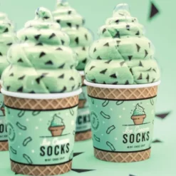 Eiscreme Socken Minze – Socken in Eisbecher Verpackung