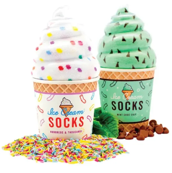 Eiscreme Socken Minze – Socken in Eisbecher Verpackung