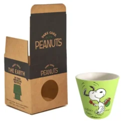 Espressotasse Snoopy aus Kunststoff grün - Peanuts Espressobecher Have a nice day
