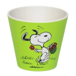 Espressotasse Snoopy aus Kunststoff grün - Peanuts Espressobecher Have a nice day