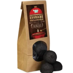 Essbare Grillkohle - schwarze Marshmallowbriketts