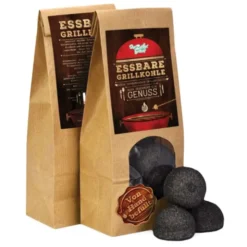 Essbare Grillkohle - schwarze Marshmallowbriketts