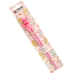 Essstäbchen für Kinder mit Haltehilfe, Glückskatze pink