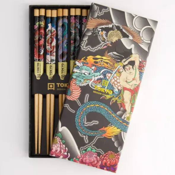 Ess-Stäbchen Geschenkset 5 Paar - Yakuza Blue Dragon