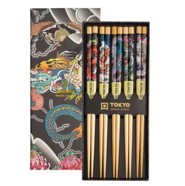 Ess-Stäbchen Geschenkset 5 Paar - Yakuza Blue Dragon