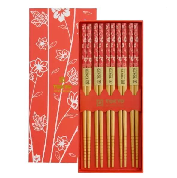 Ess-Stäbchen Geschenkset 5 Paar - Red Flower