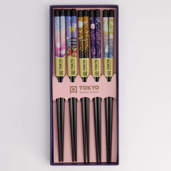 Ess-Stäbchen Geschenkset 5 Paar - Purple Temple
