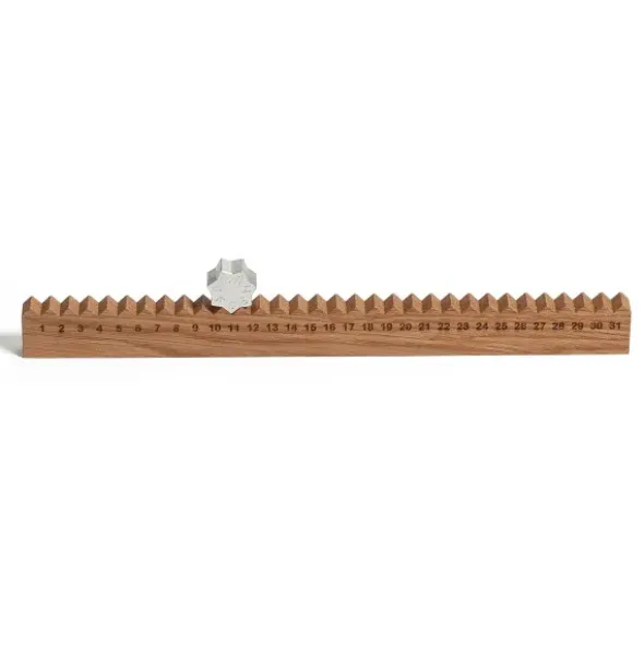 Ewiger Kalender Monthly Measure - Eichenleiste mit Metallstern