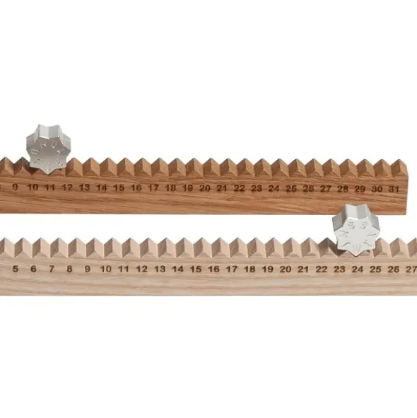 Ewiger Kalender Monthly Measure - Eichenleiste mit Metallstern
