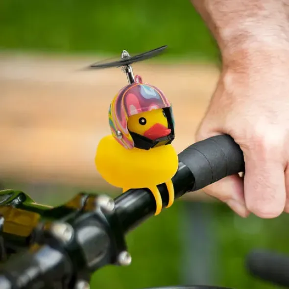 Fahrradklingel Quietscheente - Bike Duck Flower Power