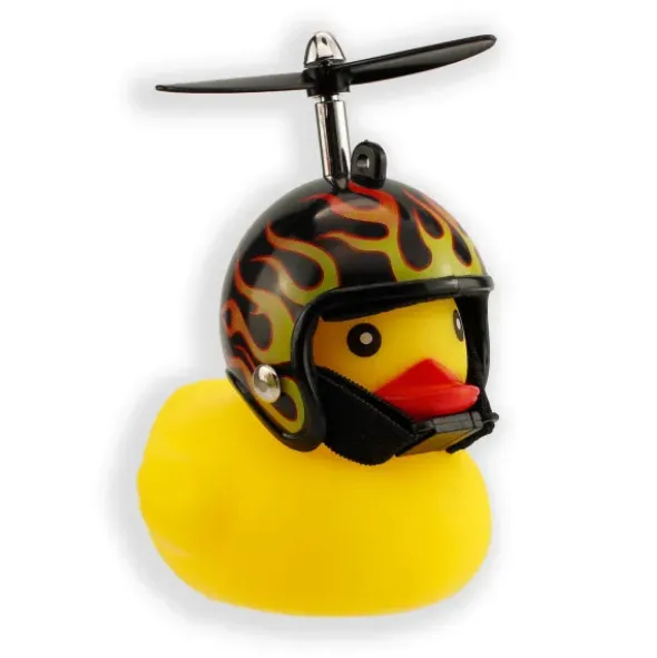 Fahrradklingel Quietscheente - Bike Duck Flammenhelm